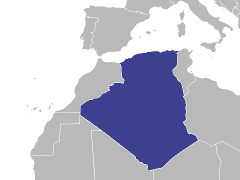 Carte de la région : Algérie