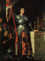 Jeanne d’Arc au sacre du roi Charles VII, dans la cathédrale de Reims.