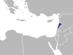 Carte de la région : Liban