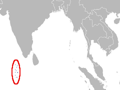 Carte de la région : Maldives