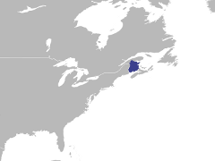 Carte de la région : Nouveau-Brunswick